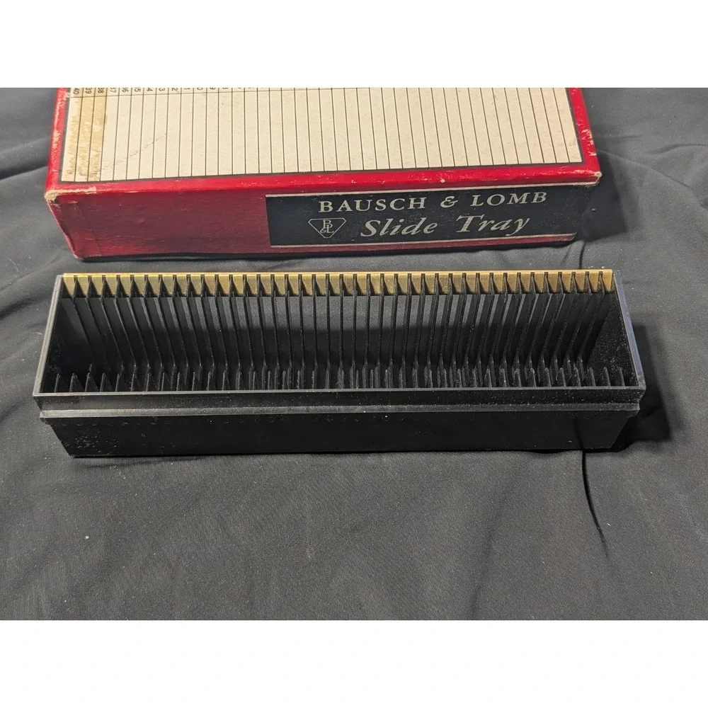 VTG Bausch & Lomb 35mm Slide Tray 40 Capacity w/ Box Vintage Photography Storage